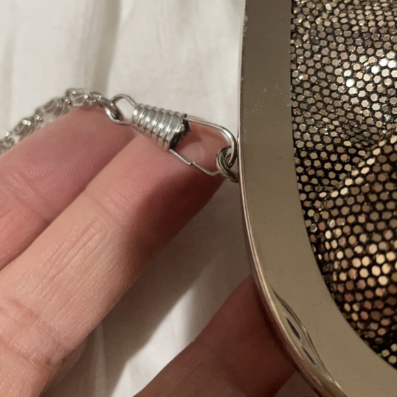 Bijou Brigitte golden bling clutch with hidden chain nwot - Picture 9 of 9